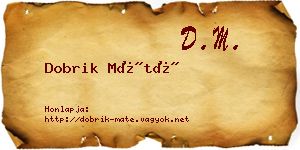 Dobrik Máté névjegykártya